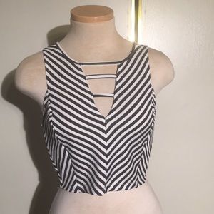 2B Bebe  Striped Crop Top
